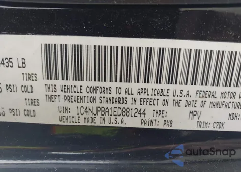 2014 Jeep Patriot Sport z USA, uszkodzony, nr VIN 1C4NJPBA1ED881244